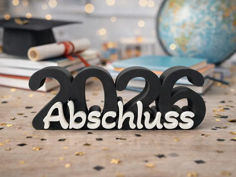 Abschluss 2026 - Persönlicher 3D-Schriftzug