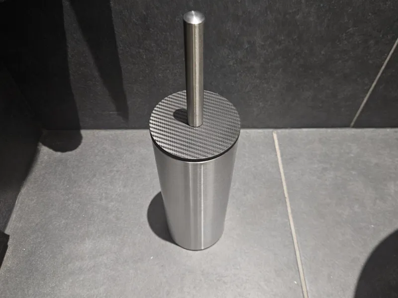 Toilet brush splashback shield