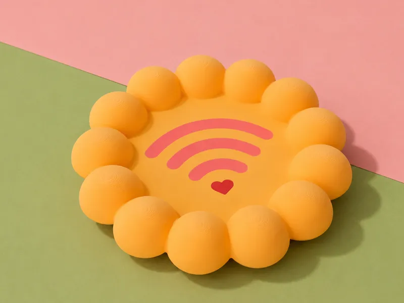 Funky Danish Pastel WiFi Heart Tray Bubble