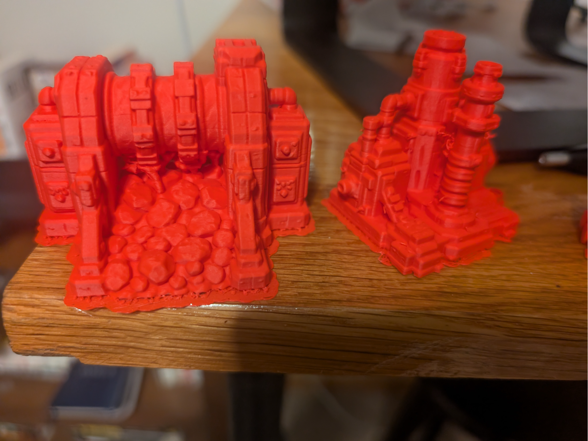 5 piece mining terrain set rock crusher and drill