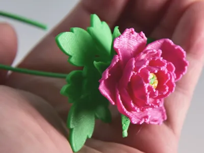 Peony (Blooming Prosperity: single stem, assembled into a wreath, hairpin)