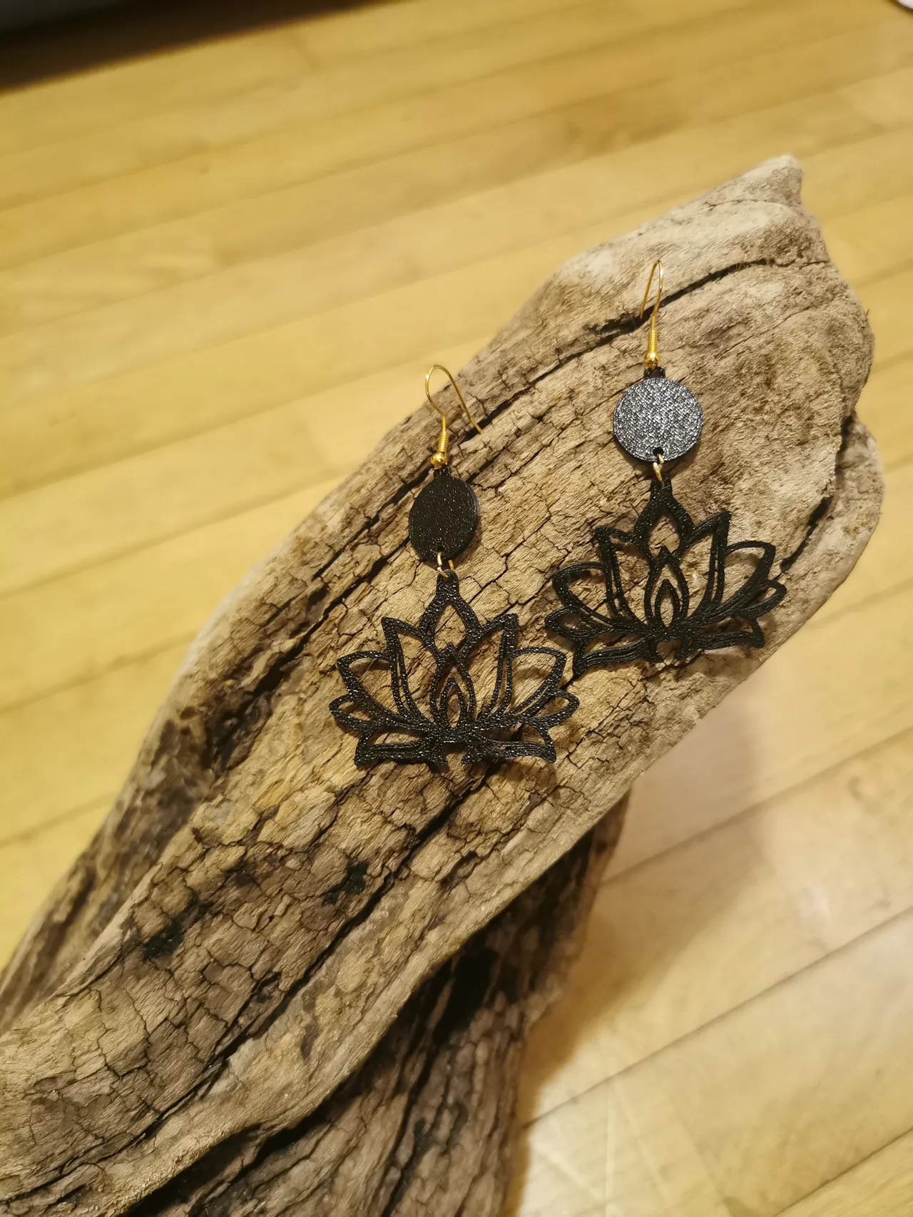 lotus earrings view 3