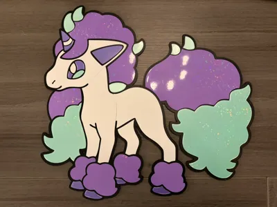 BIG Galarian Ponyta Wall Art. No AMS