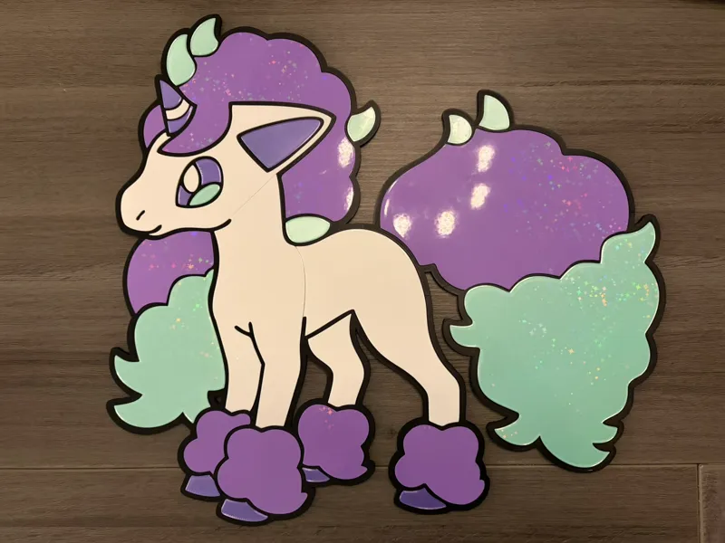 BIG Galarian Ponyta Wall Art. No AMS