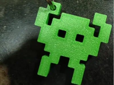 Green pixel alien