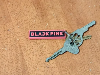 Black Pink Key Chain and Wall Art