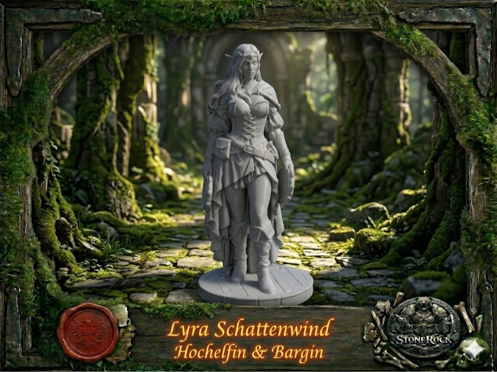 female Elf Bard miniature Version 4