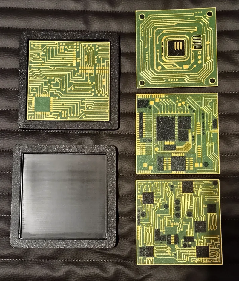 Circuit Board inspired coaster set