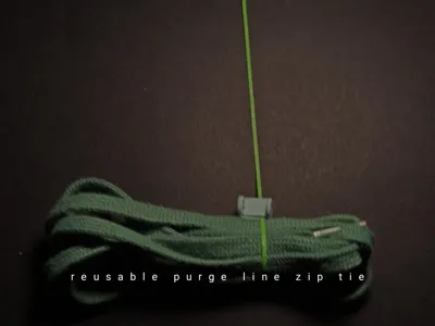 Reusable zip tie made with a purge line