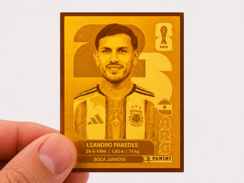 Figurita 3D de Leandro Paredes (Album Panini 2026)