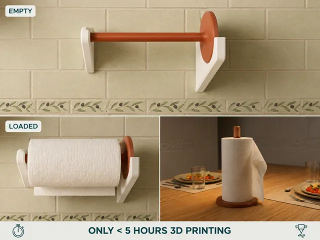Wall-to-Table Paper Towel Holder