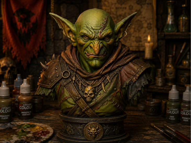 Goblin Warlord Bust – Dark Fantasy