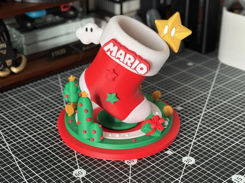 Mario Christmas Stocking Pen Holder Xmas Gift