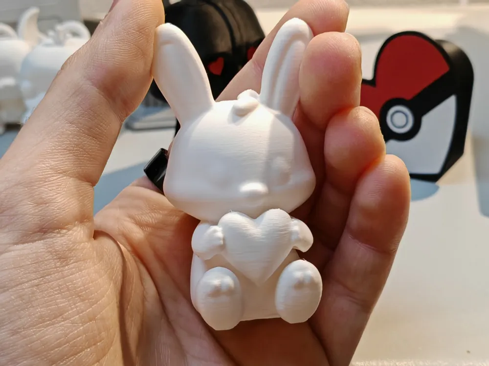 Little bunny with heart - Free 3D Print Model - MakerWorld