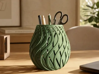 Organic Wave Lattice Cup – Minimalis Organizer