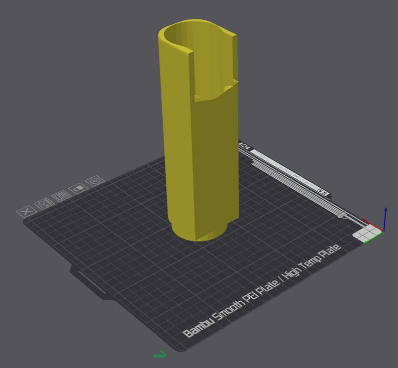 Poop chute X1C ouvert, perçage en 57mm