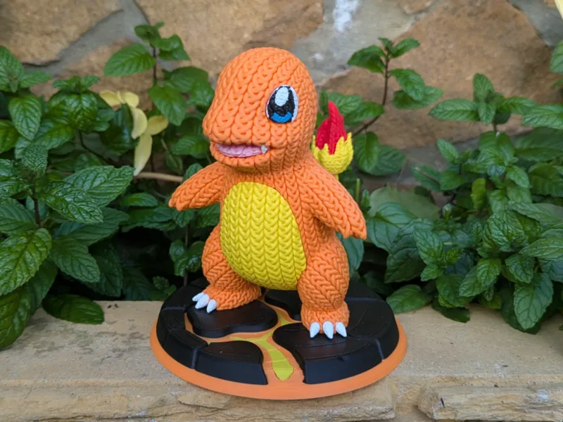Pokémon fire base for knitted Charmander Figure