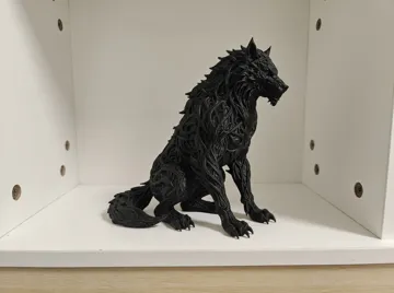 Figura decorativa: FlowWeave Wolf Sculpture | Fantasy Animal Decor — vista de referencia 4