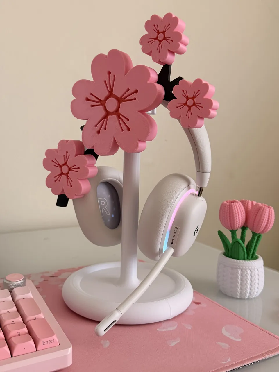 Sakura Cherry Blossom Headphone Stand view 3