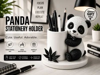 Panda Stationery Holder for Desk | Organizer