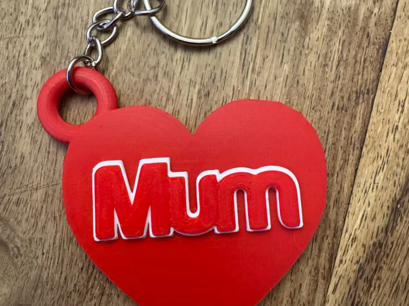 Mum heart keyring