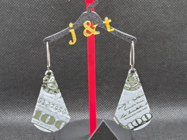 Teardrop - $100 dollar bill earrings