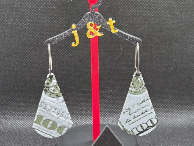 Teardrop - $100 dollar bill earrings