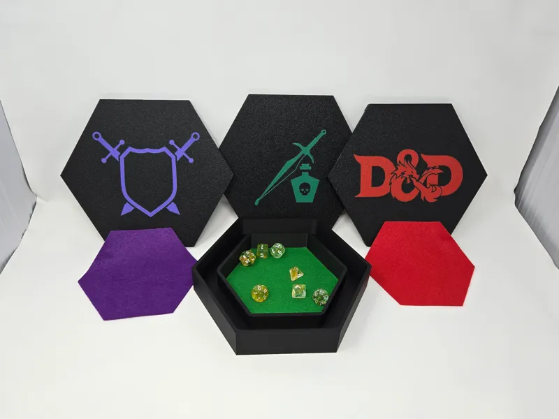Customizable DnD Dice Tray w/ Dice Storage Ring
