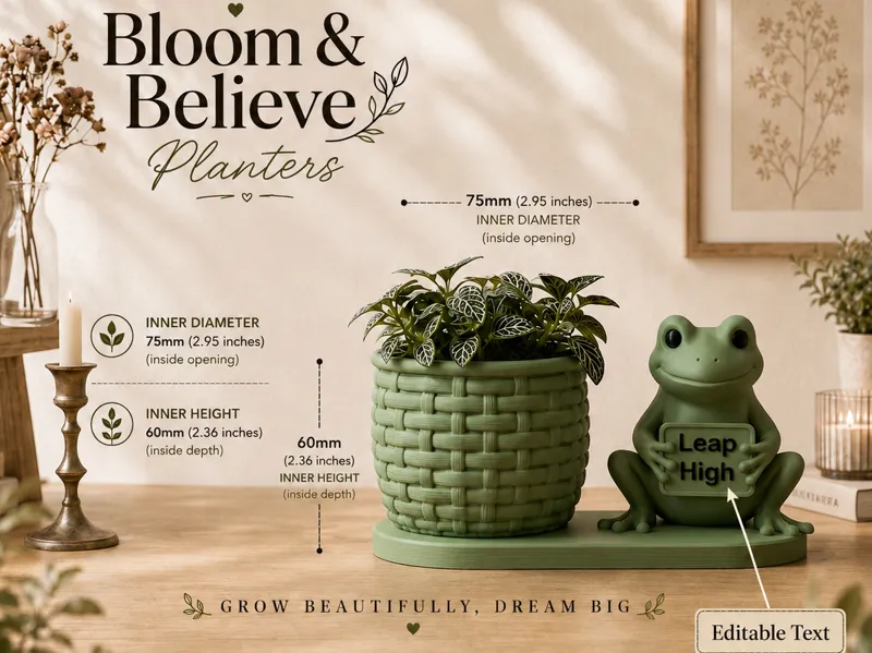 Frog Bloom & Believe Planter
