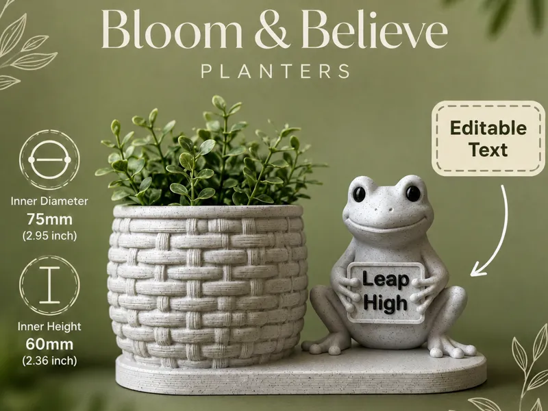 Frog Bloom & Believe Planter