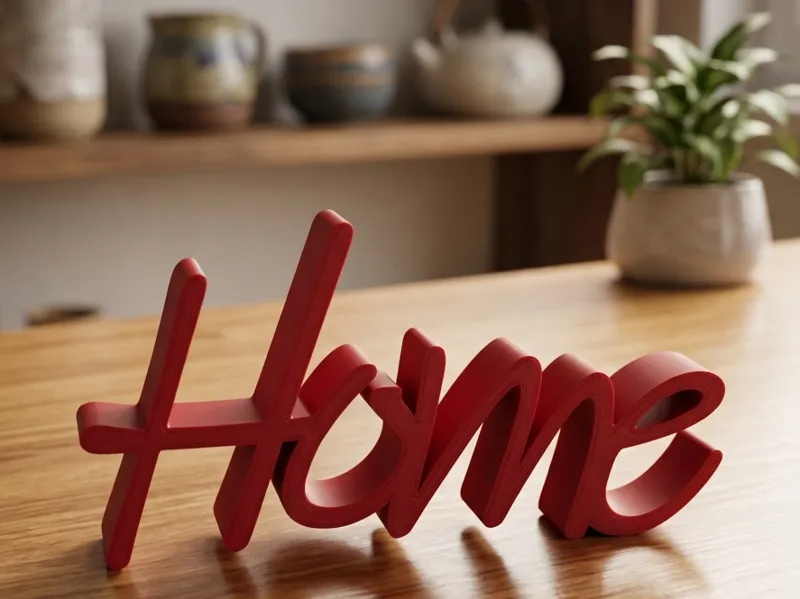 Elegant "Home" Script–Minimalist Wall & Desk Decor