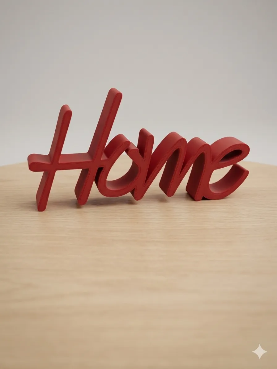 Elegant "Home" Script–Minimalist Wall & Desk Decor - Free 3D Print ...