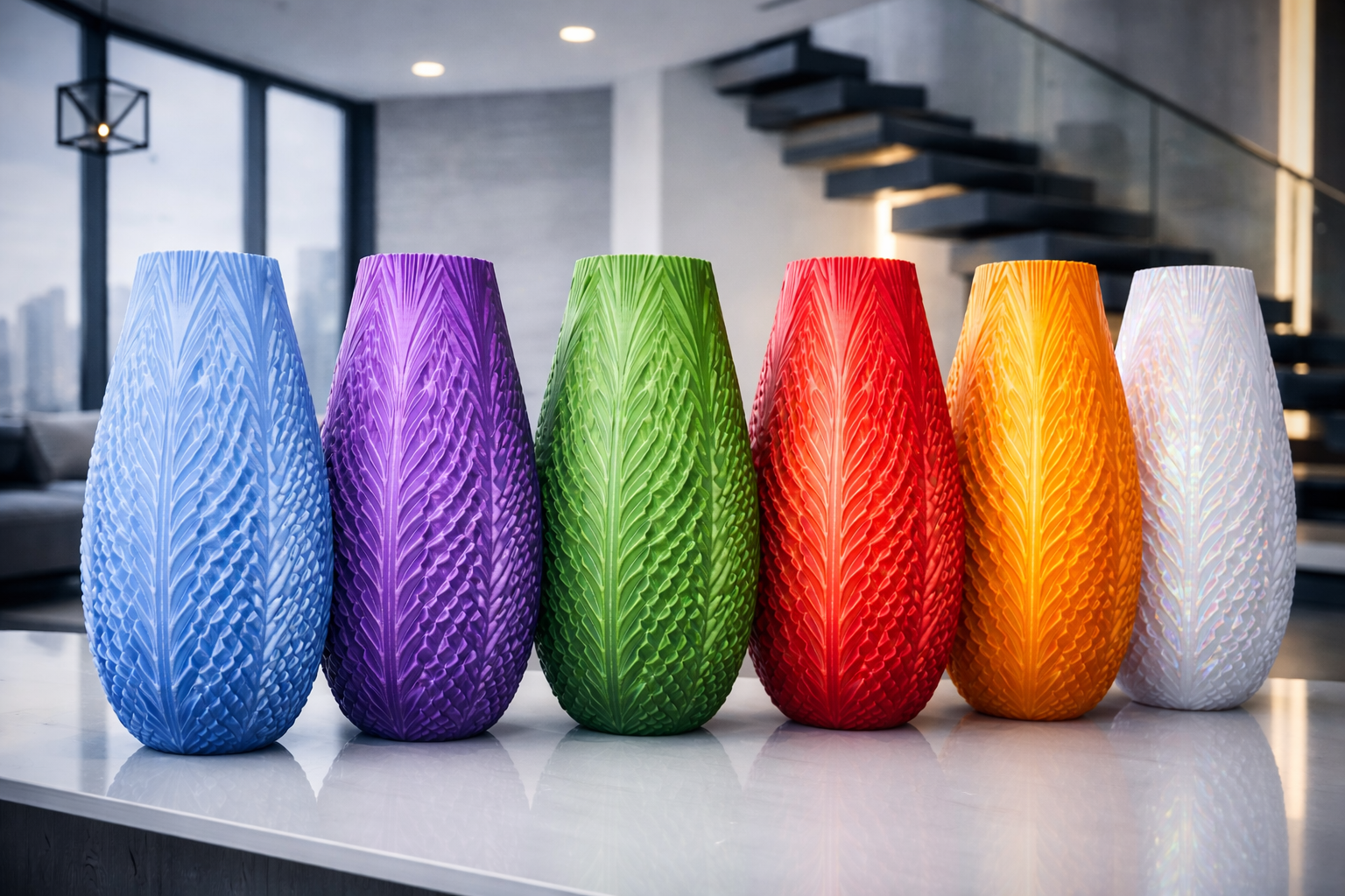 Miniatura 2 do modelo 3D Moderne Design-Vase „Leaf Flow“