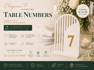 Numeros para mesa / centros de mesa para eventos