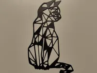 Chat low poly, déco murale — photo 2