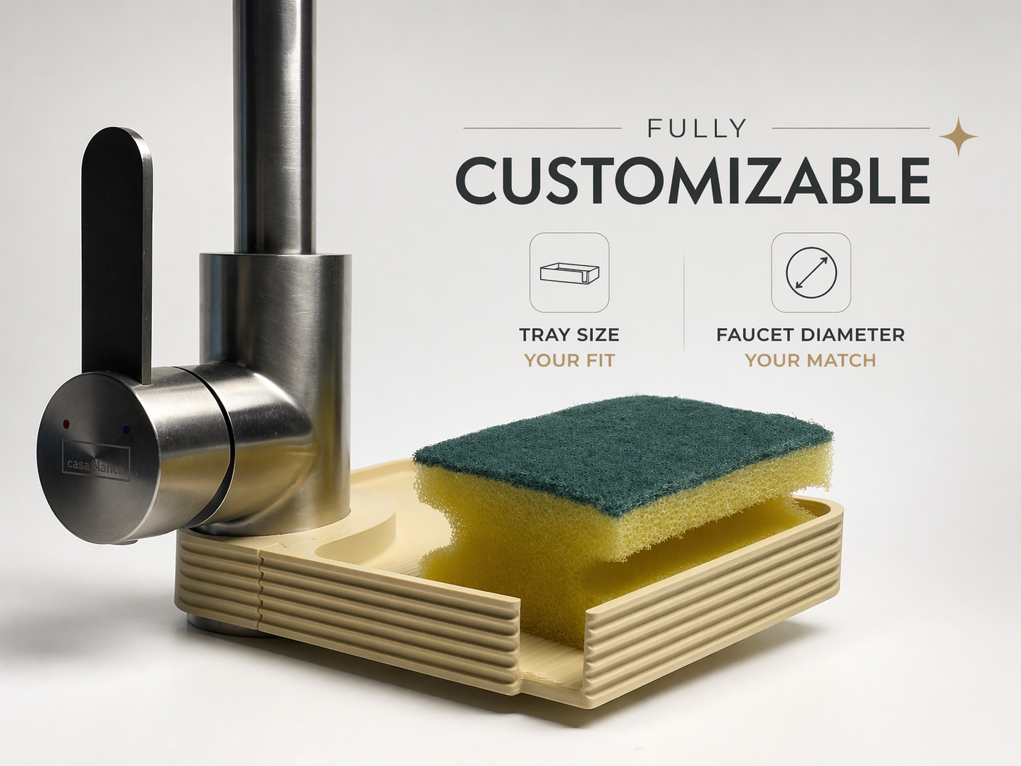 Customizable Kitchen Sink Sponge Tray