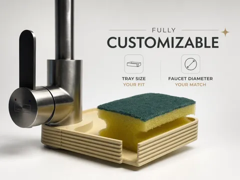 Customizable Kitchen Sink Sponge Tray