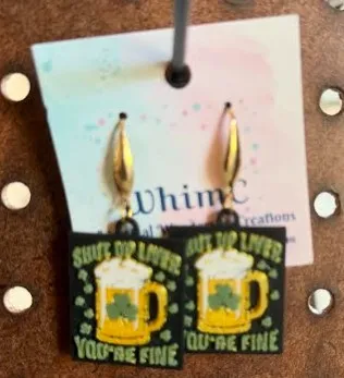 St. Patrick's Day Shut up Liver Earrings view 2