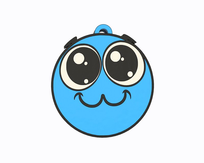 Blue Emoji - Ouwhh Keychain, Earring, Bagcharm