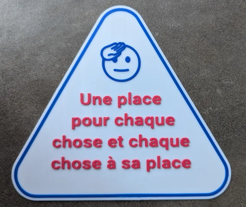 Panneau information rangement