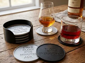 Coaster Set + Holder (Customizable Coaster)