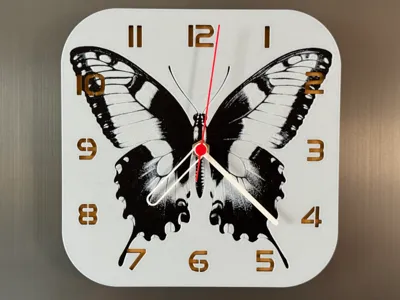 wall / desk clock Butterfly by cP3D MakerWorld: Download Free 3D Models