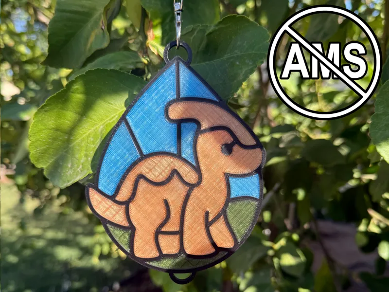 Stained Glas Parasaurolophus - No AMS Required!