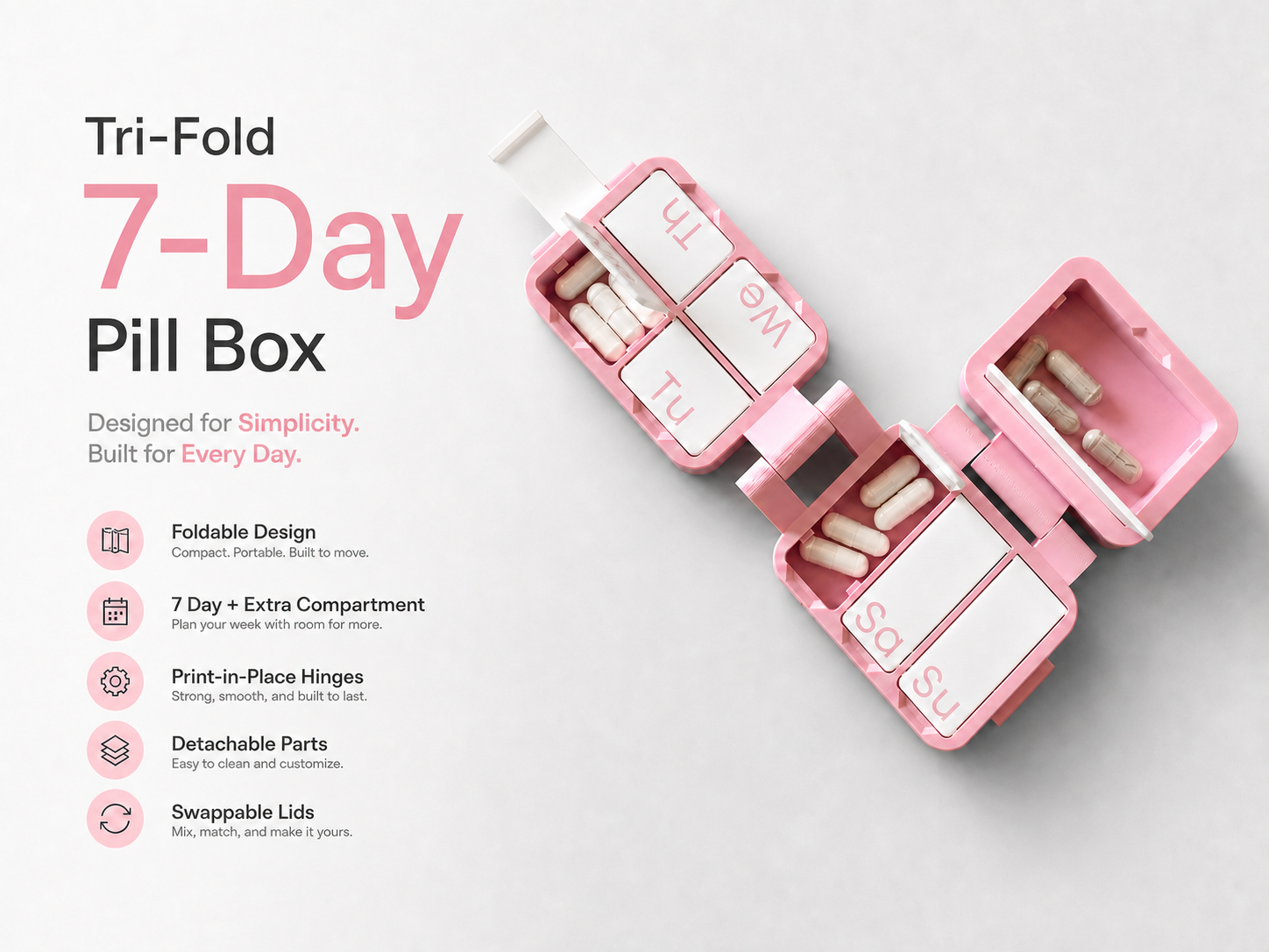 Tri-Fold 7 Day Pill Box
