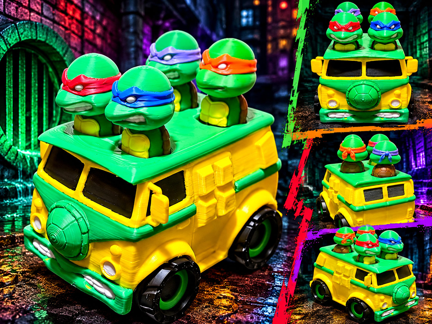 Retro Turtle Van: Click & Ridez TMNT - 1