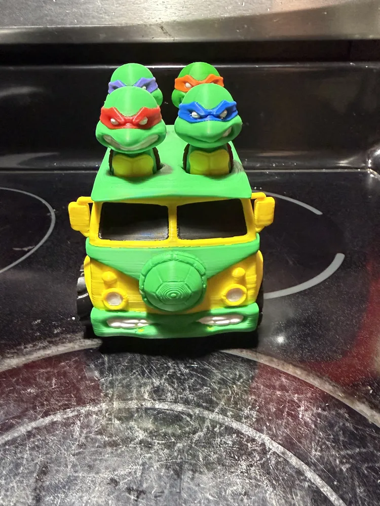 Retro Turtle Van: Click & Ridez TMNT - Free 3D Print Model - MakerWorld