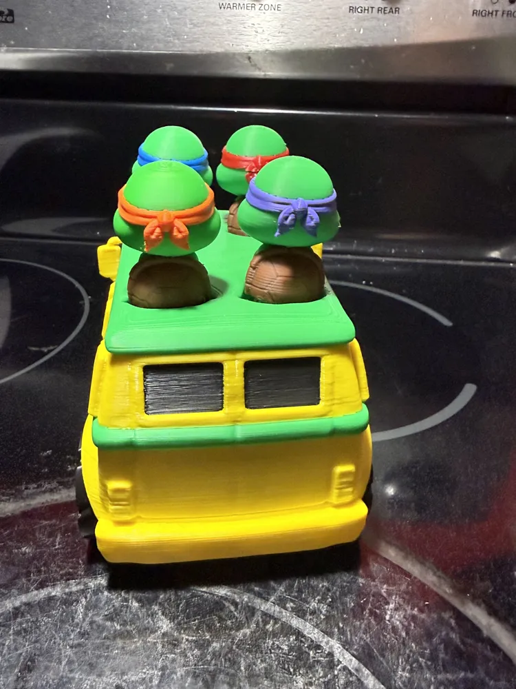 Retro Turtle Van: Click & Ridez TMNT - Free 3D Print Model - MakerWorld