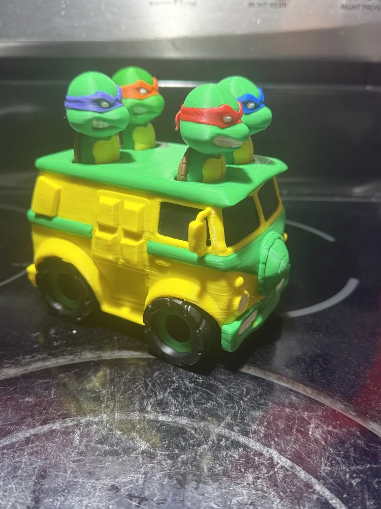 Retro Turtle Van: Click & Ridez TMNT - Free 3D Print Model - MakerWorld
