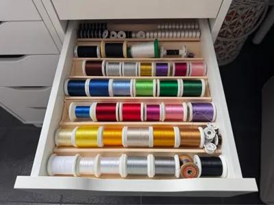 Thread holder tray for IKEA Alex 