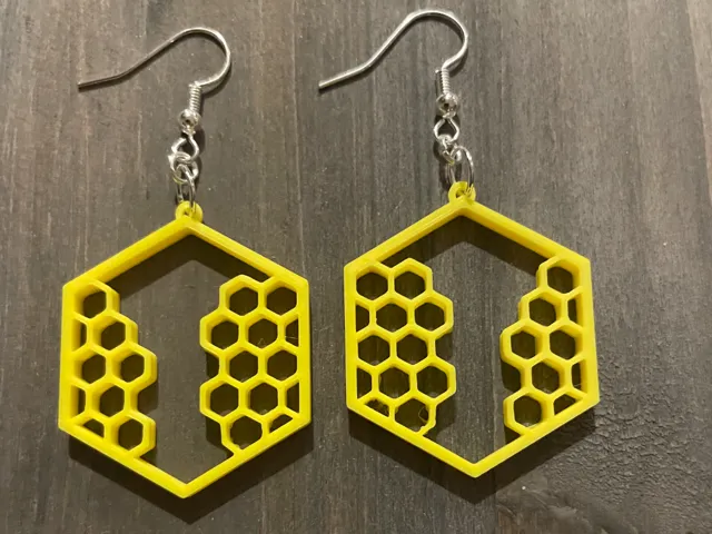 Honeycomb Earrings (Angle)